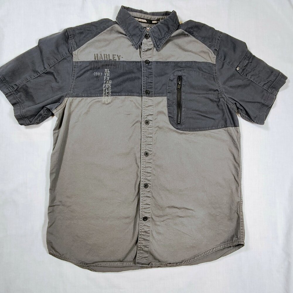 Harley-Davidson Men's Button-Down Short‎ Sleeve Shadow Eagle Shirt
